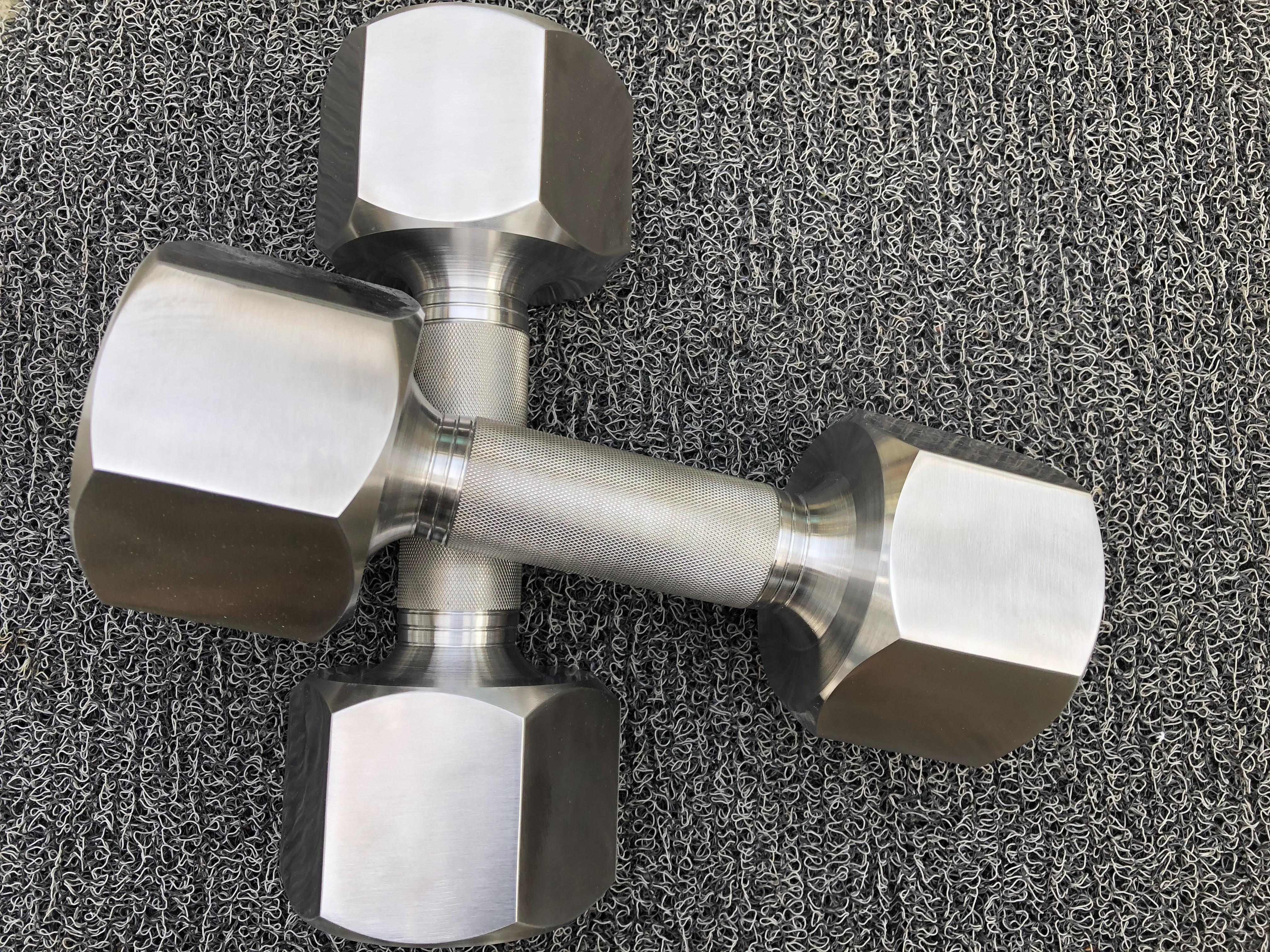 Hexagonal dumbbell 304 stainless steel fixed one dumbbell male and female hexagonal dumbbell exercise arm muscle home fitness equipment