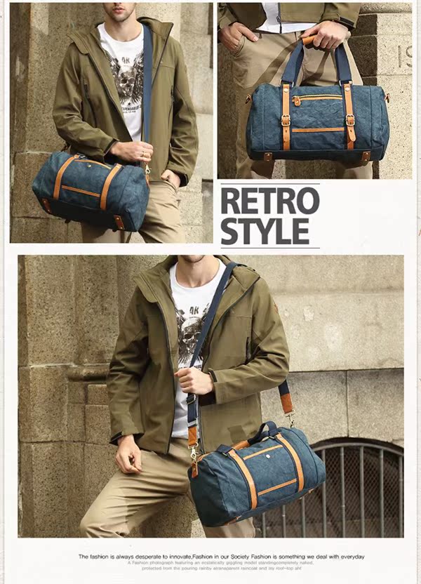 Bông bảy màu thương hiệu túi du lịch châu Âu và Mỹ retro túi xô hình trụ đơn giản cho nam và nữ Quảng Châu - Túi du lịch balo adidas chính hãng
