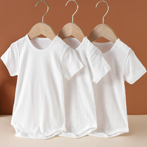 Newborn summer jumpsuit baby triangle crawler jacket breathable bamboo fiber short sleeve male and female baby pajamas