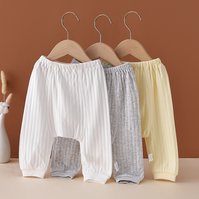 Baby spring autumn pure cotton large PP pants baby warm and sanitary pants sleeping pants male and female child internal lap pants big fart outside wearing cotton pants