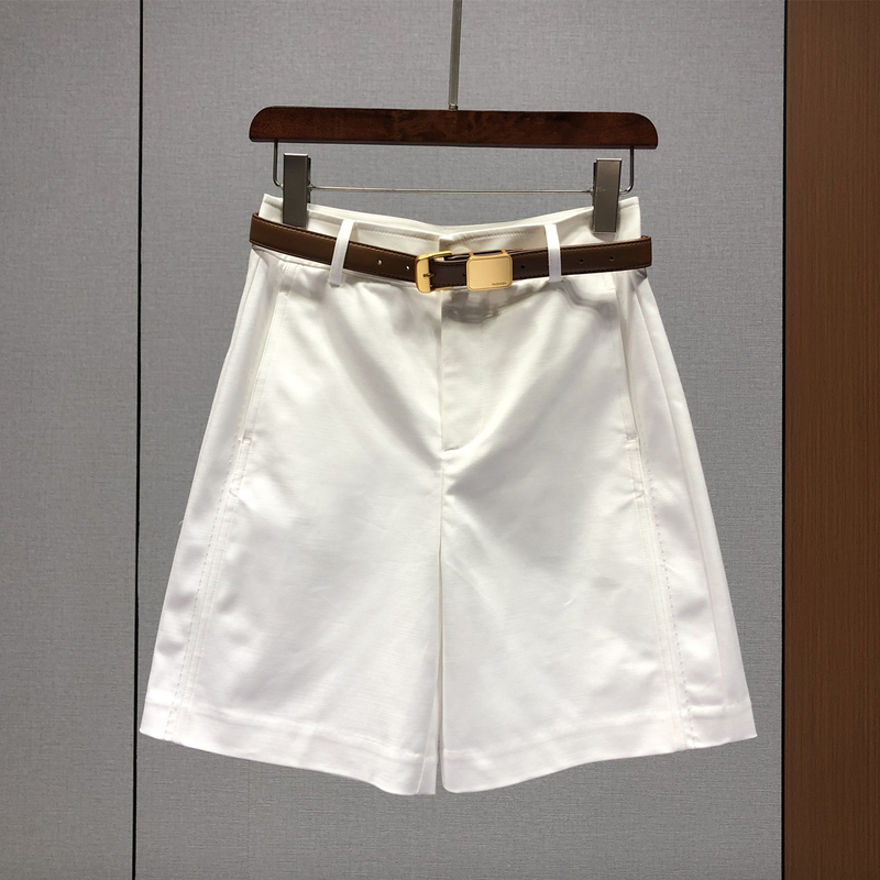 Shenzhen Nanyou # High-Waisted Shorts with Pockets, Wide-Leg Pants for Women, European Style, New Summer Versatile Casual Five-Point Pants 84P21