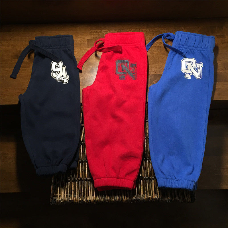 Children's trousers plus velvet Baby health pants Boys casual pants Sports pants Men's treasure smoke pipe pants Elastic edge single-sided velvet