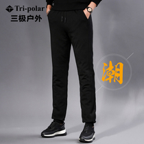 Outdoor mens small feet warm duck down down cotton pants for outer wear mens youth casual thickened duck down cotton pants