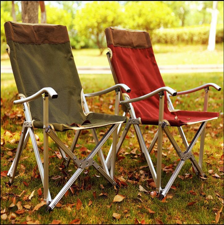 Outdoor Light Aluminum Alloy Folding Chair Home Portable Lunchchair Deck Chair Leaning Back Chair Fishing Beach Casual Chair