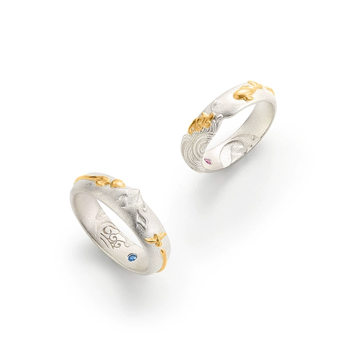 Дизайнерское кольцо подходит для мужчин и женщин для влюбленных, серебро 925 пробы, 18 карат