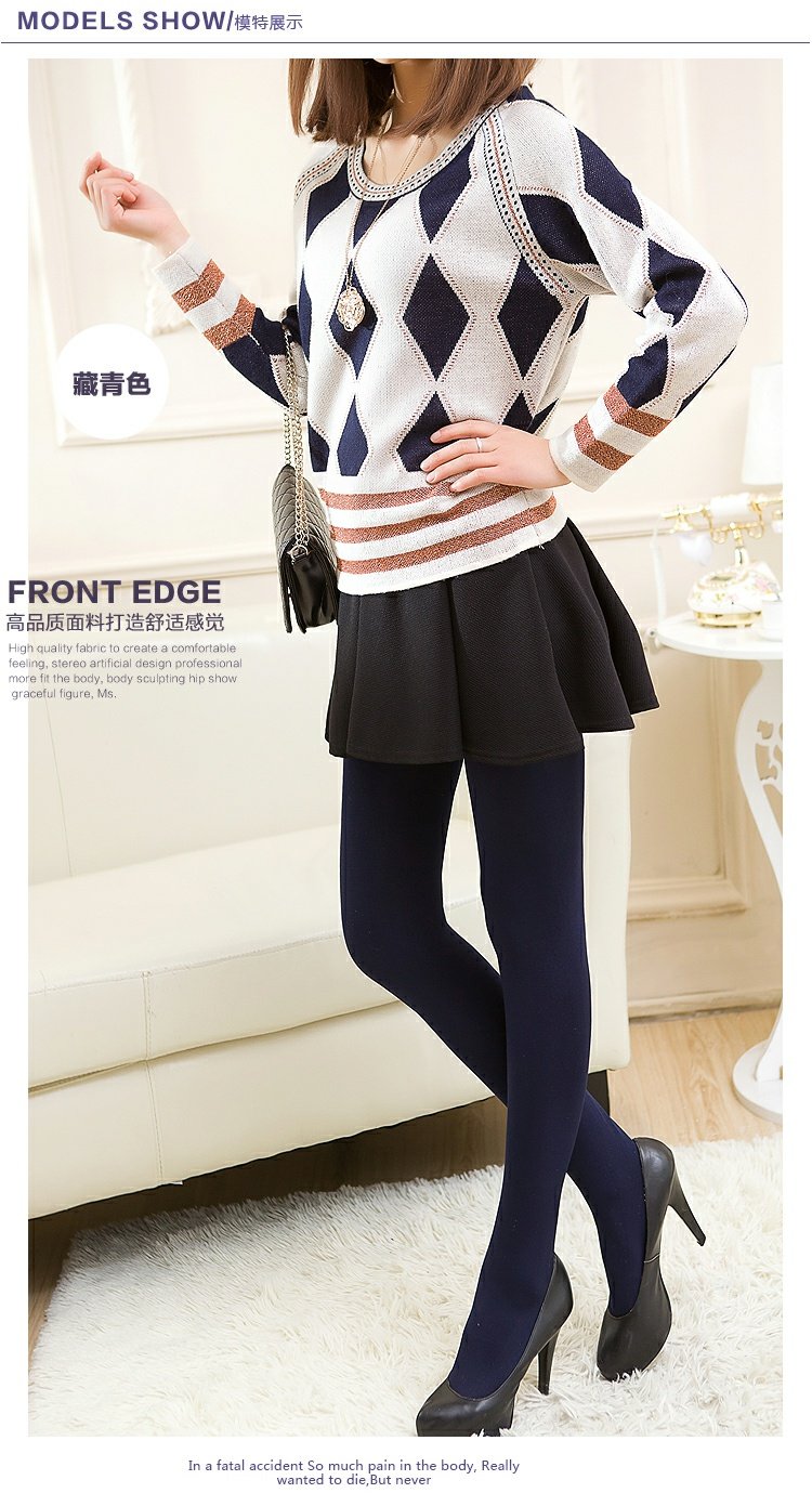 Mùa xuân và mùa thu dày và mỏng cộng với quần cashmere mỏng chống móc vớ đáy quần tất nữ màu đen quần tất nữ liền thân