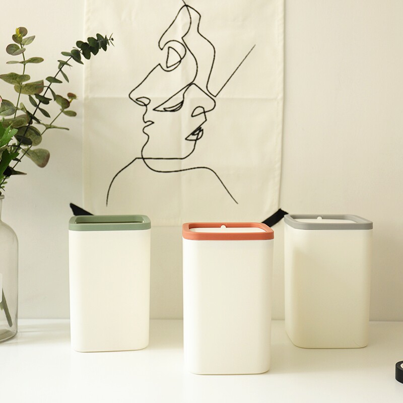 Desk Face Mini Trash Can Hostel Minimalist Home Tea Table Kitchen Practical Little Paper Basket Creative collection