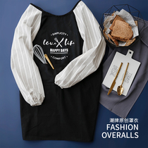 Full cotton long sleeve apron Nordic color color household kitchen oil-proof sewage painting cover custom