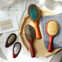 Pig Mane Air Bag Massage Comb Natural Solid Wood Handle Head Meridians Portable Air Cushion Small Comb Large Plate Comb