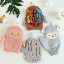 Creative cute rubbing towel Home Double face Bath Towel Children Women With Bath Rub Clay Gloves Bath Flowers No Pain