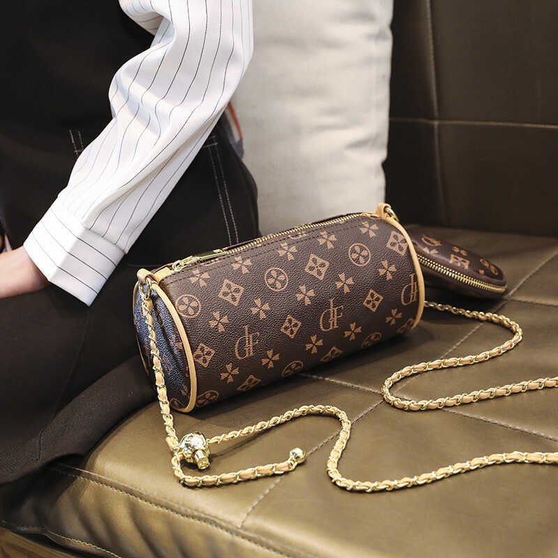 Cylindrical Small Bag for Women 2026 New Trendy Fashion Gold Ball Chain Shoulder Bag Popular Versatile Crossbody Bag This Year Cylindrical Small Bag for Women 2026 New Trendy Fashion Gold Ball Chain Shoulder Bag Popular Versatile Crossbody Bag This Year