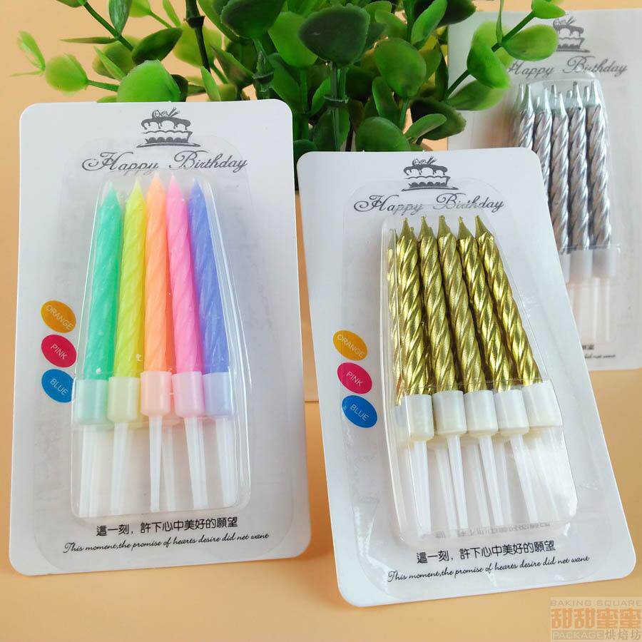 Plus Rough Birthday Candle Creative Romantic adult children with base cake thread candle Colour gold silver