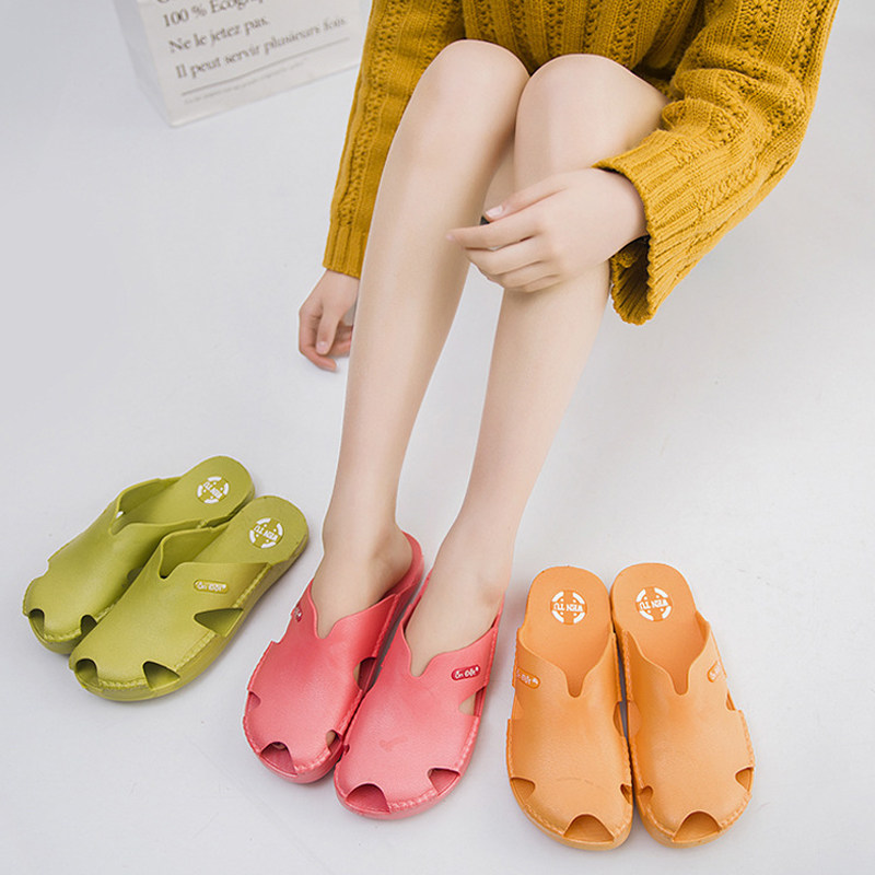 Imported Vietnam Wentu slippers women's men's natural rubber latex bathroom slippers toe head beach shoes couples soft bottom deodorant