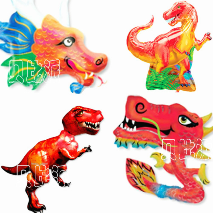American Anagram Dinosaur Balloon Chinese Dragon Head Fire Dragon Triceratops Dinosaur Zoo Theme Aluminum Foil Balloon