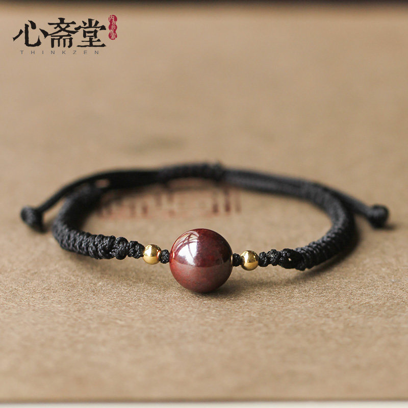 Xinzhaitang original ore purple gold sand Buddha bead bracelet hand-woven tiger year natural cinnabar hand rope female hand rope
