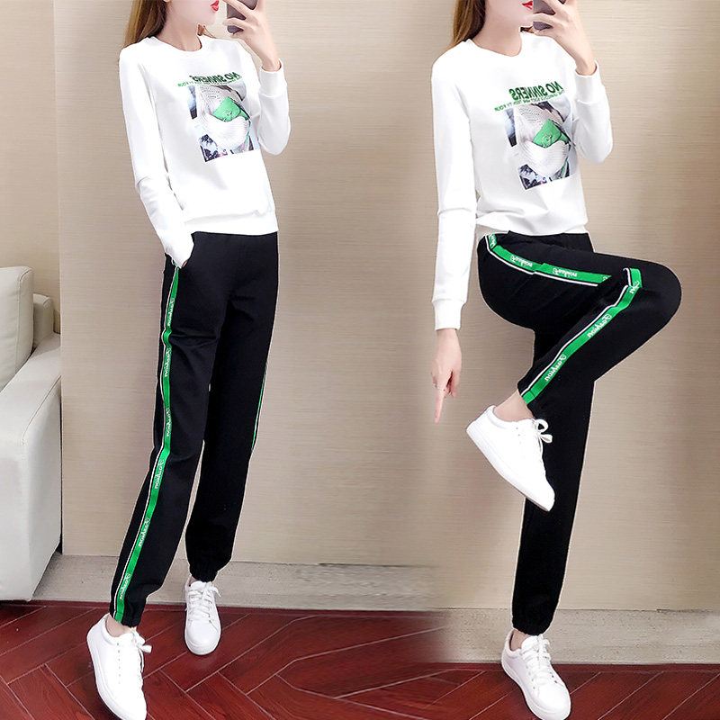 Sweater suit women's spring and autumn 2022 new fashion personality Western style net red autumn casual sportswear two-piece trend