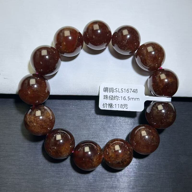 Garnet Bracelet with Red Garnet, Orange-Red Garnet, Women's Model, Purple Garnet Bracelet, One Item, One Photo
