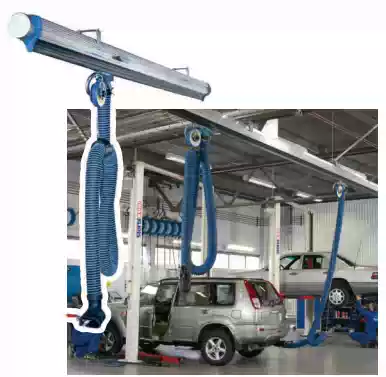 Motor vehicle exhaust pumping airport fire inspection inspection and maintenance base exhaust gas drainage slide rail