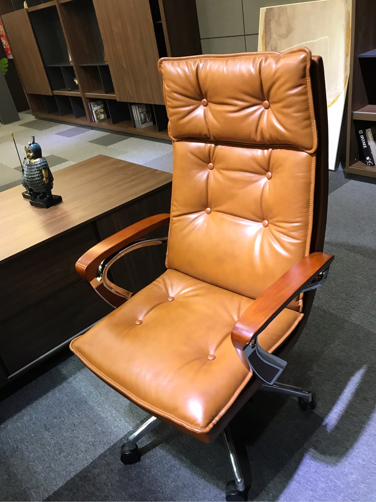 Genuine Leather Boss Chair Business Can Lie Desk Chair Comfort Long Sitting Book Room Chair Modern Minima Home Computer Chair