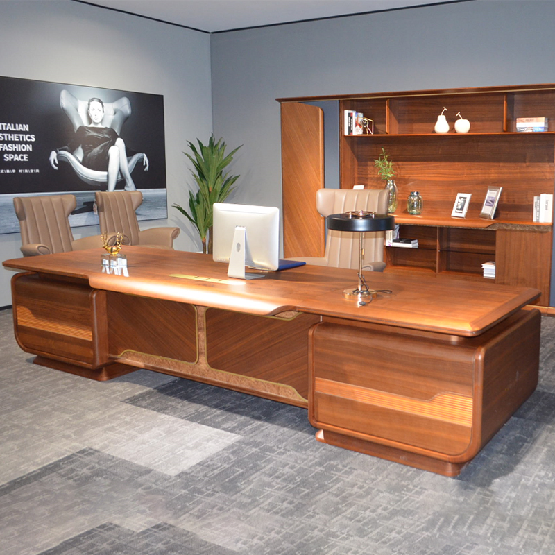 New Chinese solid wood boss table head desk big class desk desk chair bookcase portfolio president table office furniture