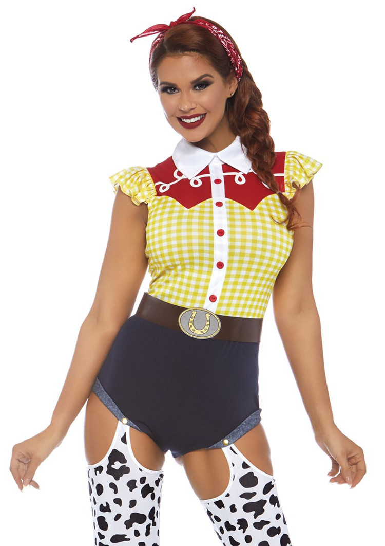 American Leg Avenue West Cowgirl Corner Color plays 3 sets of Halloween costumes