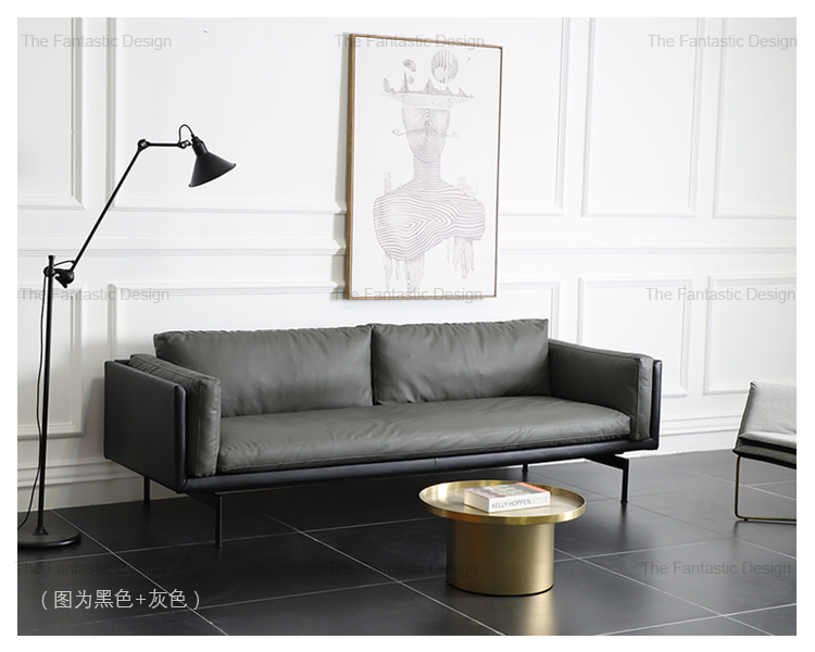 bên cạnh thiết kế rất đẹp lớp đầu tiên da ánh sáng sang trọng nhỏ gọn sofa da sofa da hiện đại ba bit Bắc Âu - Ghế sô pha ghế sofa băng dài