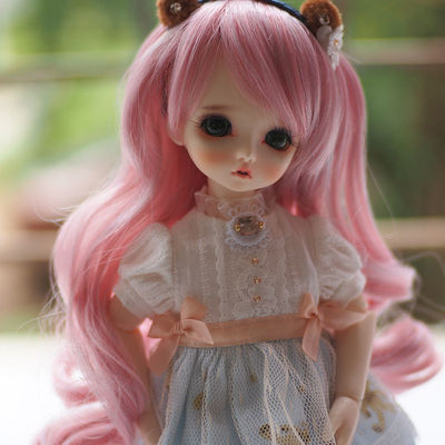 taobao agent Giant baby BJD wig 346 points Night loli sd baby wavy roll soft girl candy pink curly hair