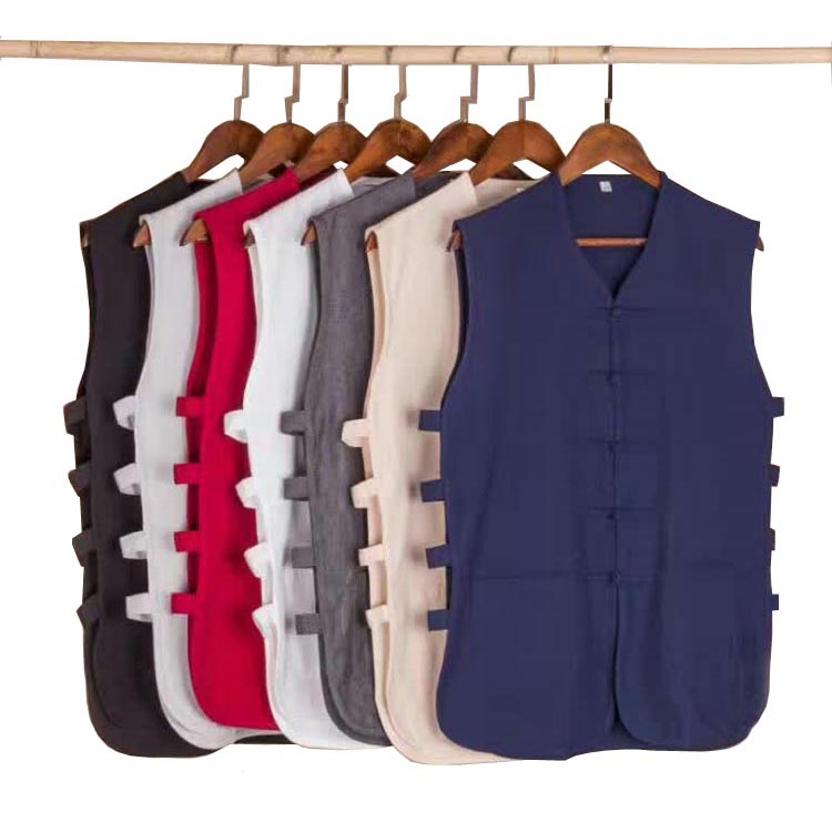 Pure Cotton Old Coarse Cloth Tangy Old Man Mandarin Vest Waistcoat waistcoat Chinese acting Fitness Sweatshirt Sweatshirt