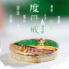 Tara Ring | 18K Gold Diamond Ring Six-Word Mantra White and Green Tara Mantra Triple Protection Original