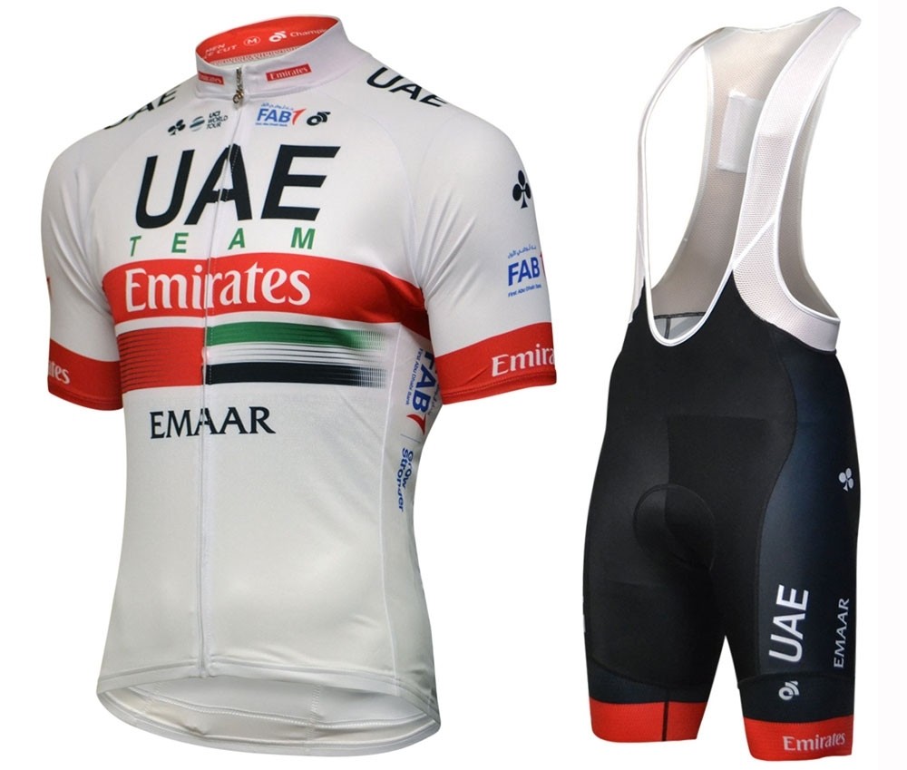 2019UAE Team Women's Cycling Summer Cycling Suit Top and Bib Shorts Set Men's Cycling Suit