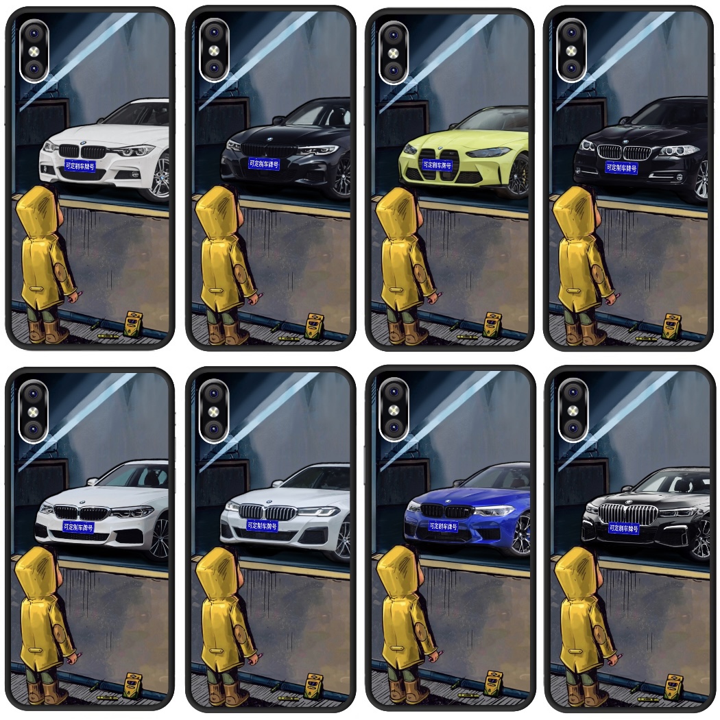 BMW3 series mobile phone Protective case for Apple 12promax11x13 glass case 5 series M4 BMW matte silicone