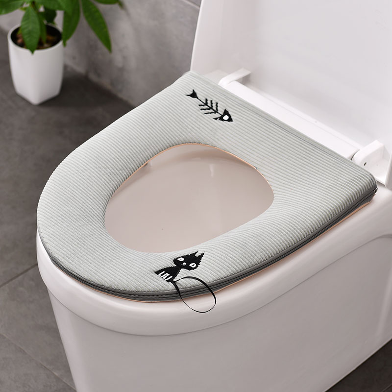 2-pack toilet seat cushion Household toilet cover Universal waterproof toilet cover Toilet cover Portable zipper