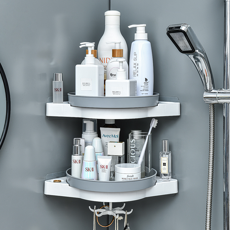 Wall-mounted rotary shelve sub-containing layer frame plastic make-up room Bathroom Tripod free kitchen shelve