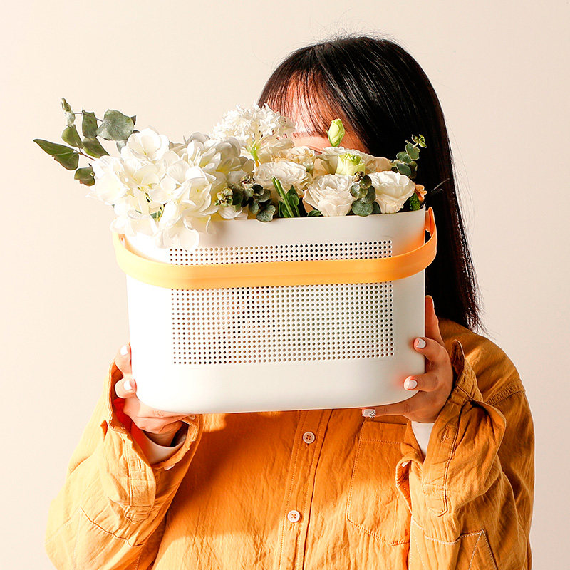 Portable bath basket storage basket powder room bathroom drain basket sundries storage basket student wash bath basket plastic