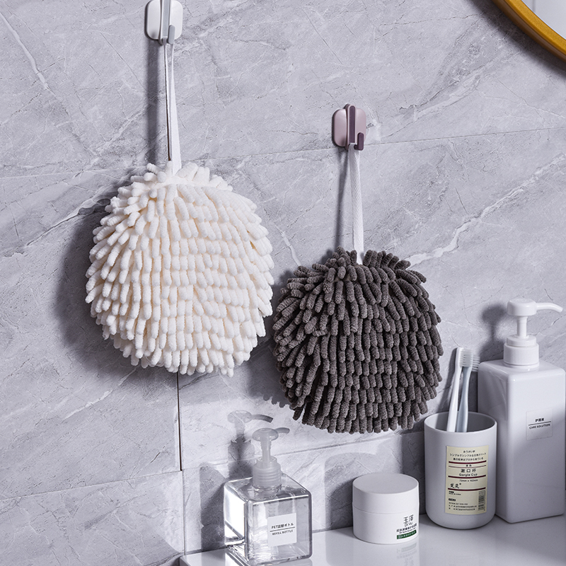 Chenille sassafras handball absorbent towel Nordic hanging thickened non-shedding kitchen quick-drying towel bathroom hand towel