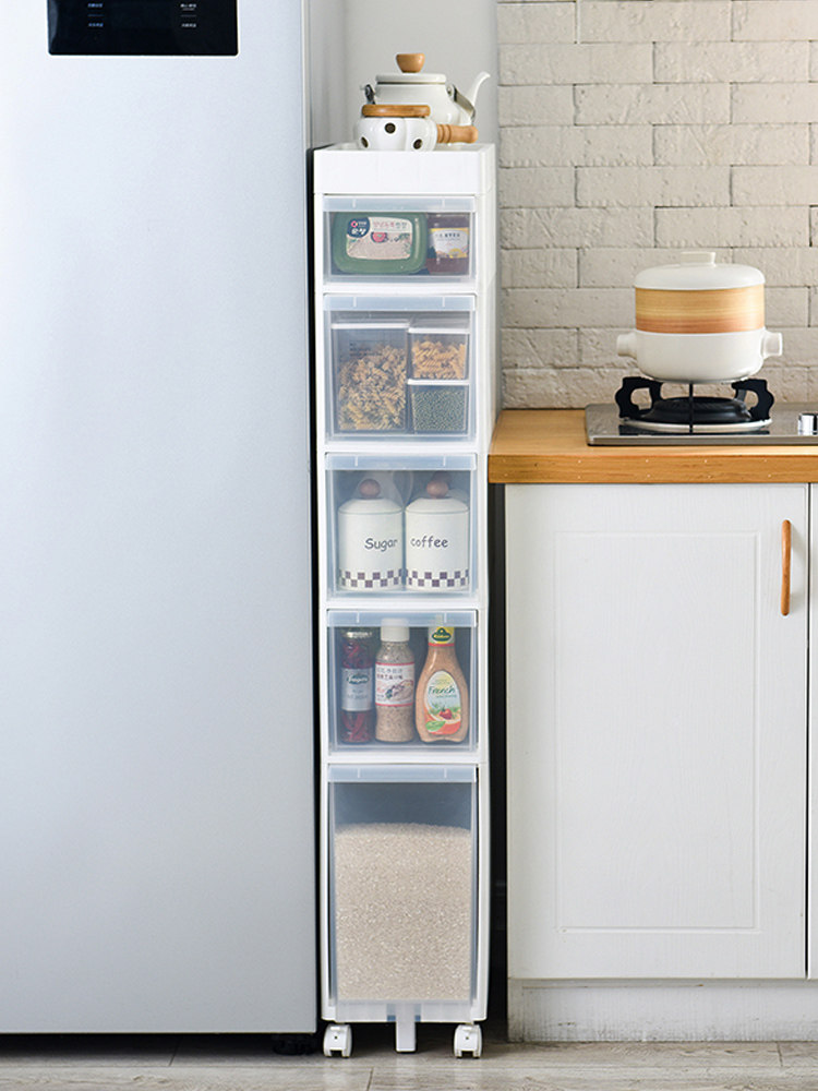 Bailu 22cm kitchen crevice cabinet storage cabinet drawer type multifunctional bathroom kitchen refrigerator washing machine
