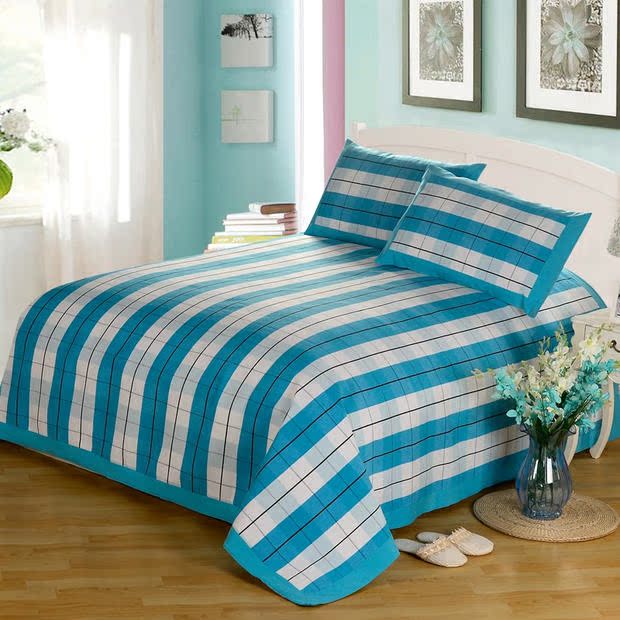 Vải thô cũ loại gấp nếp gấp thoáng khí thấm mồ hôi vải thô đơn ký túc xá sinh viên đôi có thể được làm sạch chống lại tấm mạt chiếu điều hòa cao su non 5d