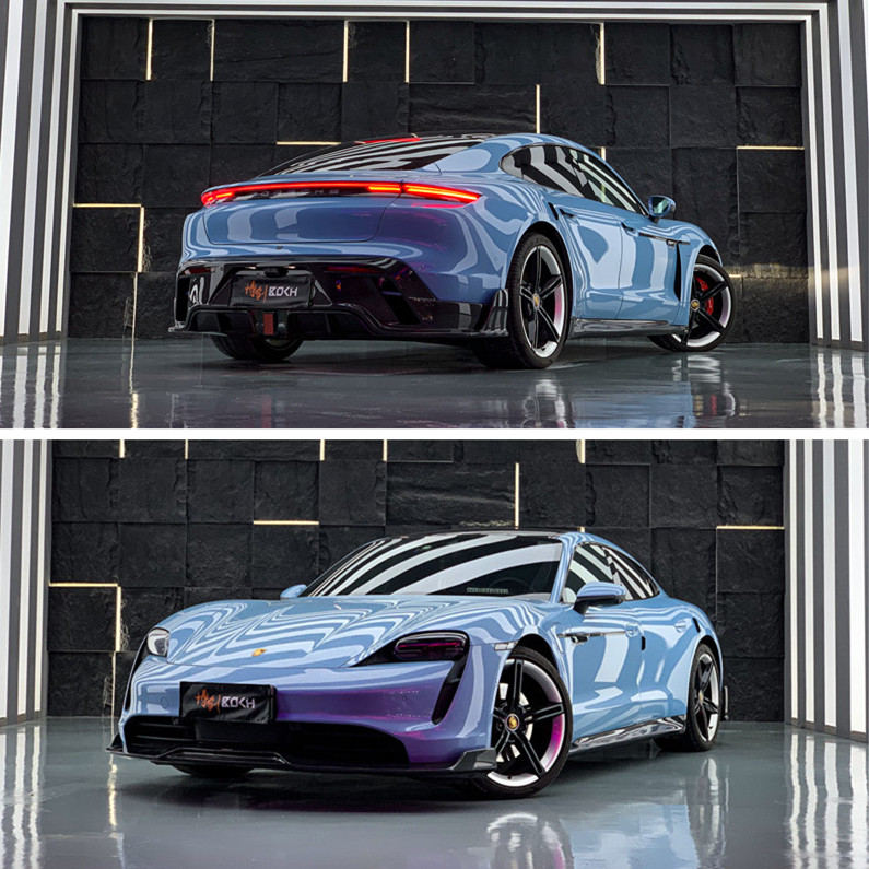 Suitable for Porsche taycan carbon fiber rear lip modified mansory front shovel side skirt tail surround