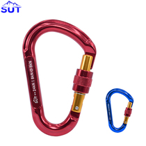 SUT Taiwan-made outdoor equipment Pear-shaped main lock mountaineering safety hook Aluminum alloy quick-hanging screw lock Nut lock