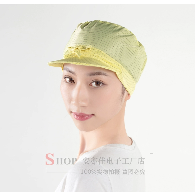 Mũ bướm chống tĩnh điện lưỡi vịt chống bụi nữ công nhân làm việc phòng sạch băng mũ mũ vải trắng nhanh khô 10 miếng mũ y tế mũ trùm đầu y tế