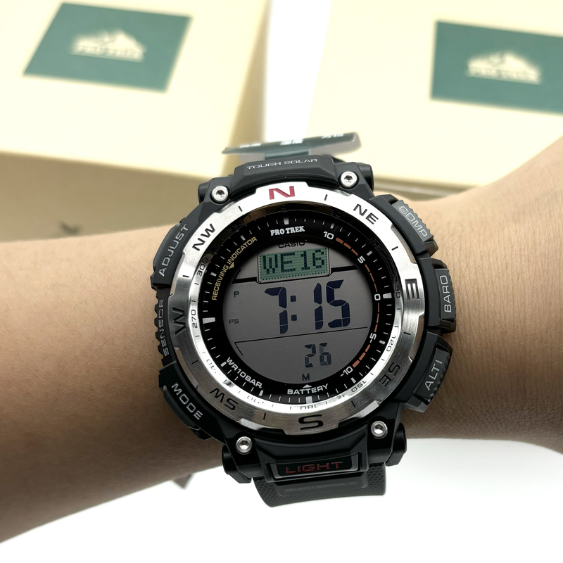 Japanese Genuine Casio Watch Mountaineering Sports Barometric Temperature Light Kinetic Energy Radio Wave Prw-3400-1Jf