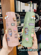 Japan GP High Color Value Insulation Cup Female Cover Food grade stainless steel cartoon delicate and cute water cup