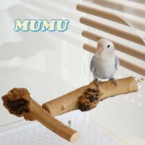 Parrot toy parrot station pole natural habitat wood station bird station stick resistant to biting and grinding claw stick shelter barrot bird stand pole