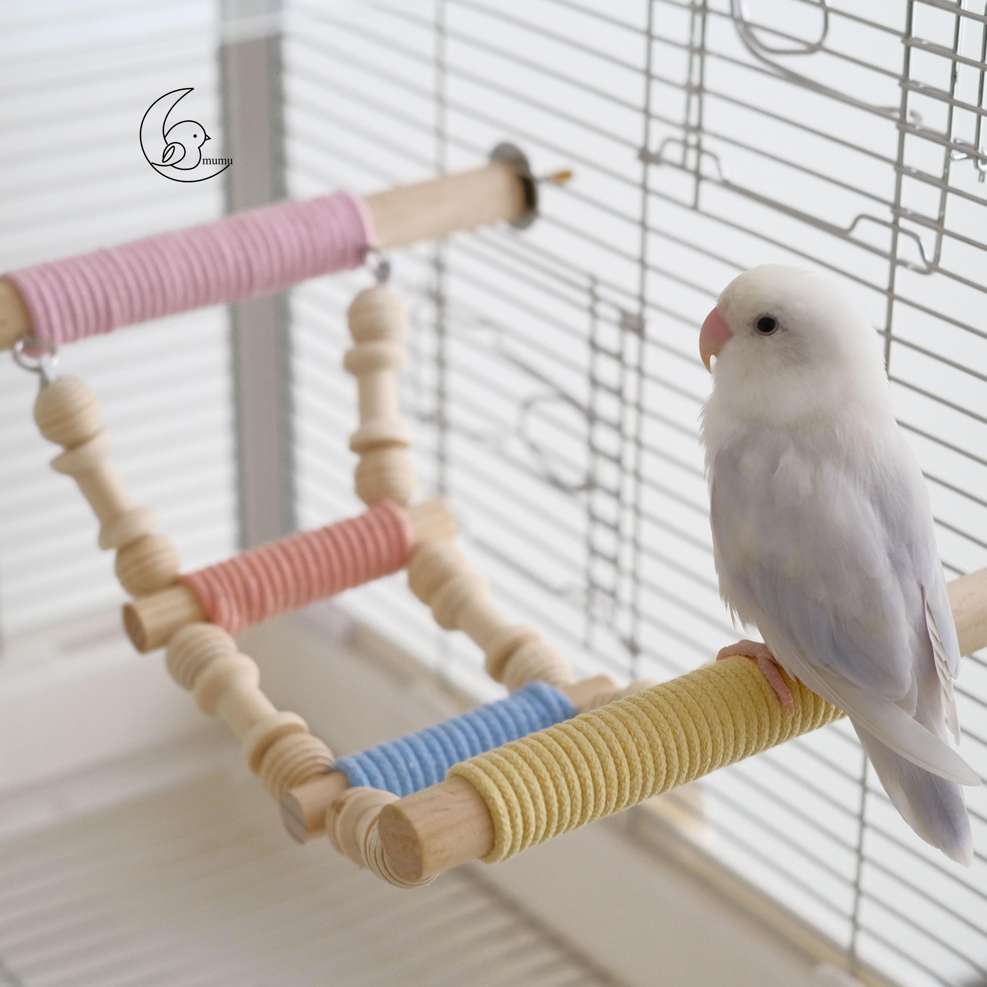 オウムの立つポールマカロンクラウドラダー滑り止めラダークライミング多目的鳥のおもちゃ牡丹黒フェニックス鳥用品鳥かご