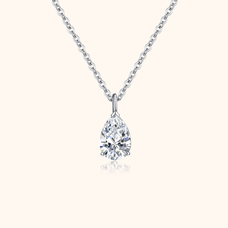 Kara Dream Platinum Pt950 Cultivated Diamond Irregular Single Pendant Water Drop Marquise Heart Princess Cut Clavicle Chain