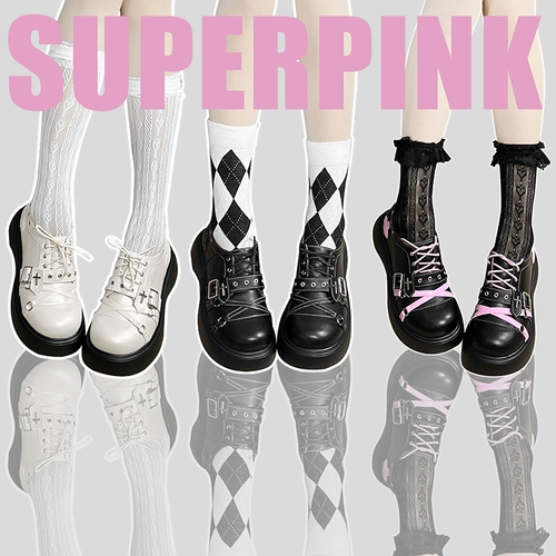 Супербинк Суд, возлюбленная оригинальная азиатская культура Y2K Dark Pound Hot Sweet Sweet Sweet обувь готическая кожаная обувь