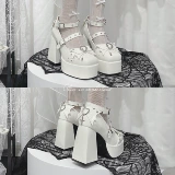 Слегка дефектные суперрозовые оригинальные туфли в стиле Лолита в стиле панк y2k, суперрозовые оригинальные туфли на толстом каблуке и толстой подошве