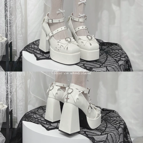 Слегка дефектные суперрозовые оригинальные туфли в стиле Лолита в стиле панк y2k, суперрозовые оригинальные туфли на толстом каблуке и толстой подошве