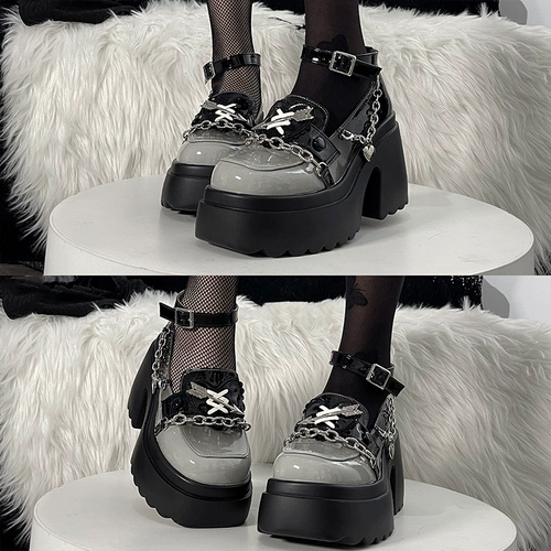 Superpink [Lock Love] оригинальные субкультурные популярные туфли для девочек на толстой подошве, милые крутые кожаные туфли в стиле панк y2k для женщин