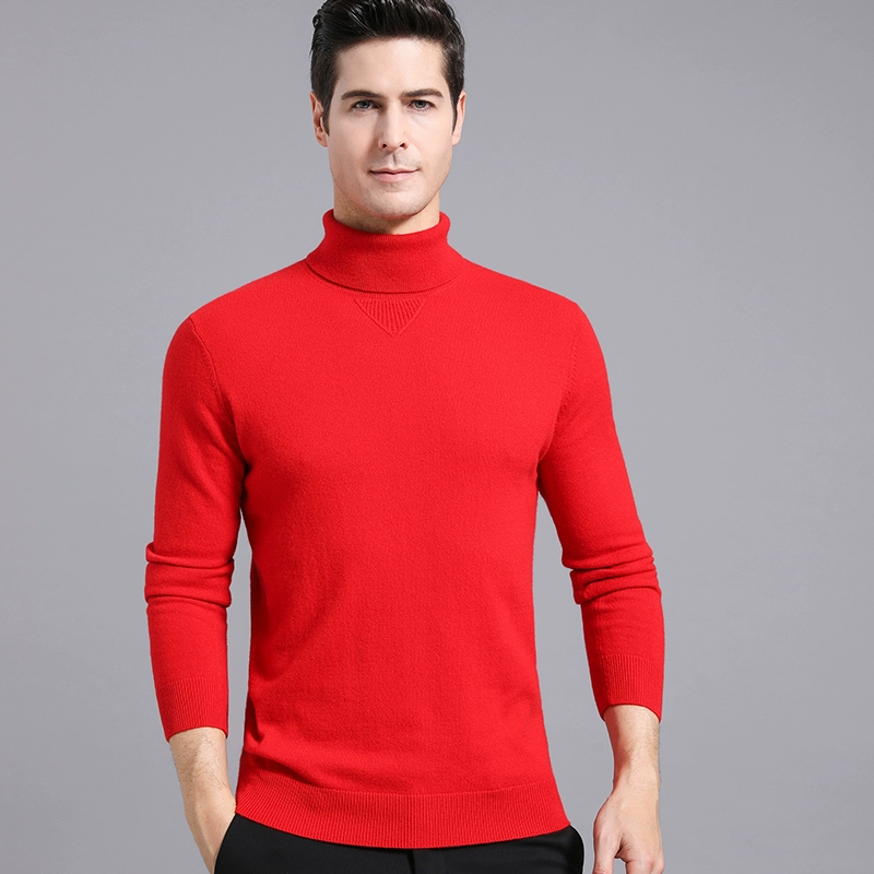 100% áo len cashmere nam mùa thu / đông 2019 áo len màu rắn nam áo len mỏng áo len cashmere - Áo len cổ tròn